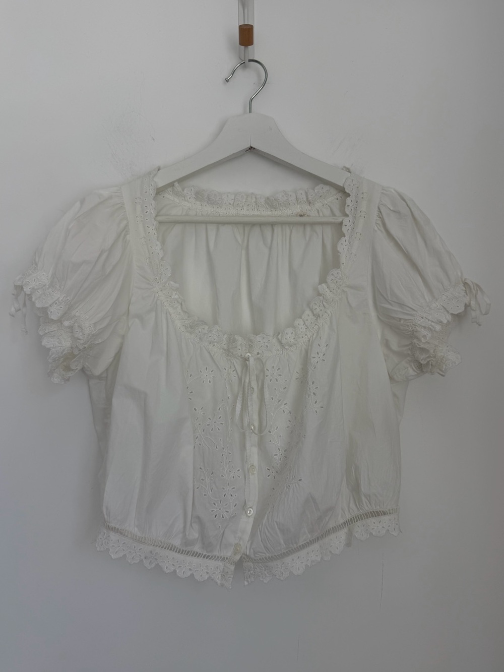 Doen Small Nera Top White Eyelet Salt Cotton Poplin - Picture 6 of 14